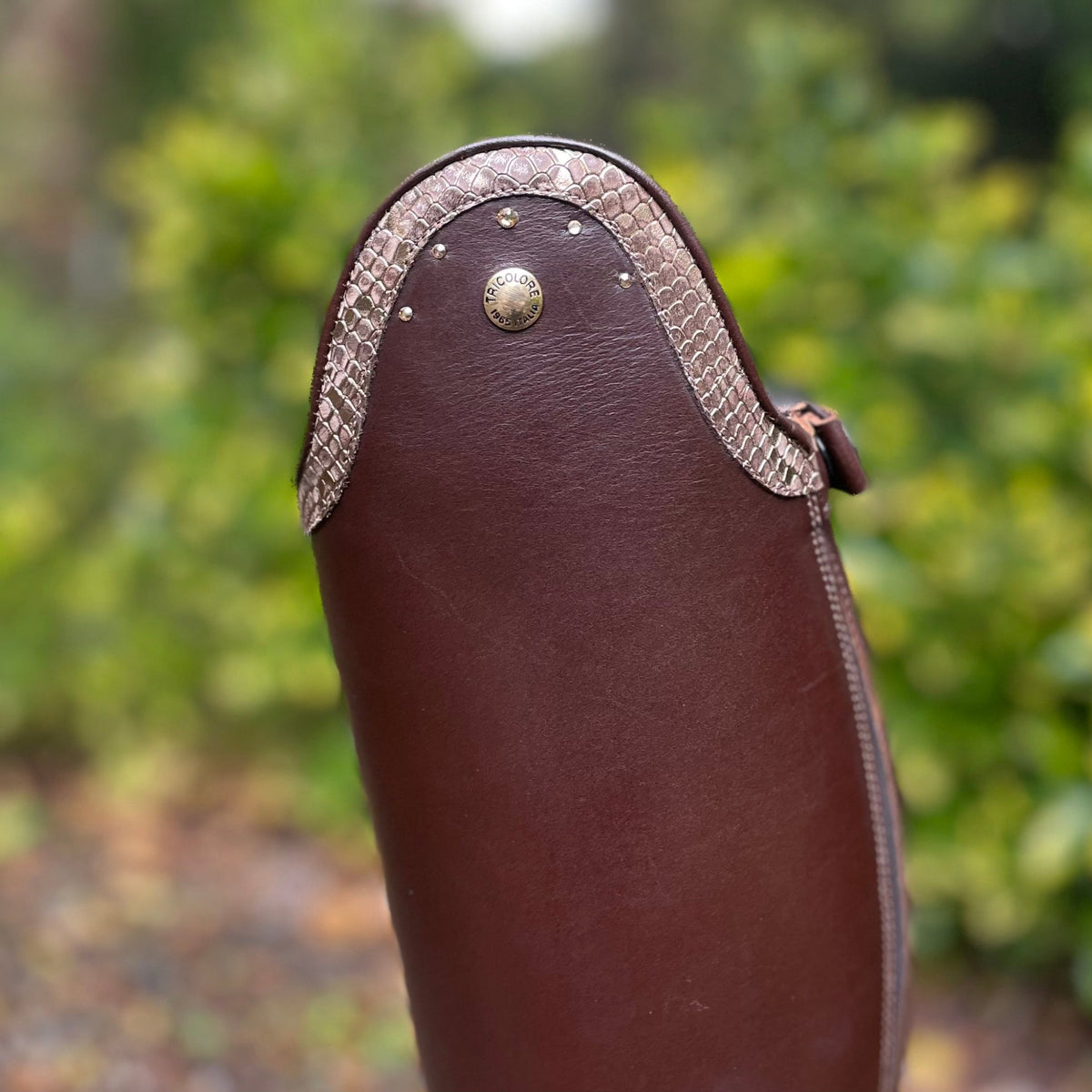 DeNiro Puro Duo Dressage Boot - Smooth Brown with Brown Regal & Golden Shadow 39 MA/M