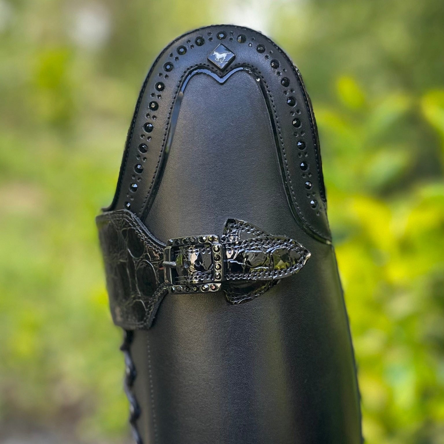 DeNiro Tintoretto Dressage Boot - WRAT Black with Tommaso Swarovski Rondine and Lucidi