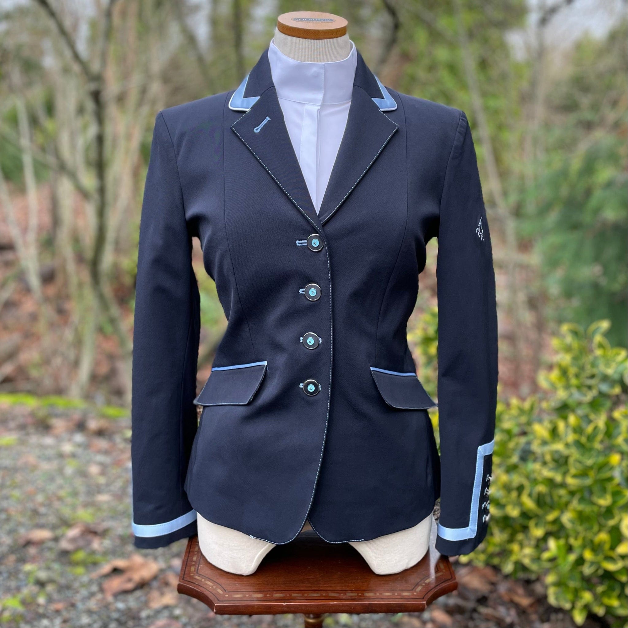 Flying Changes Charlotte Show Coat - Navy with Light Blue