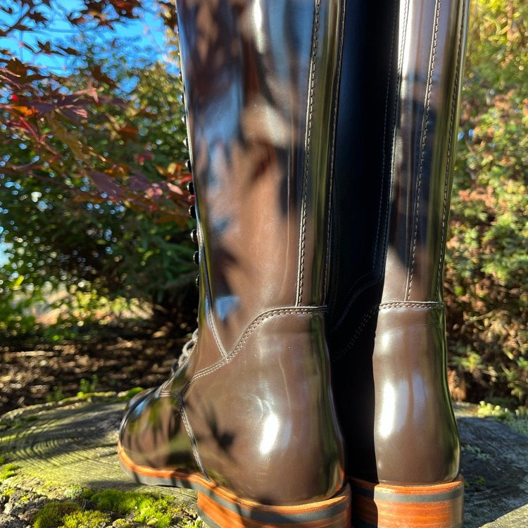 Custom Kingsley Orlando 02 Lace Up Dressage Boot - Polished Uragano Dark Brown - 40 MC/M
