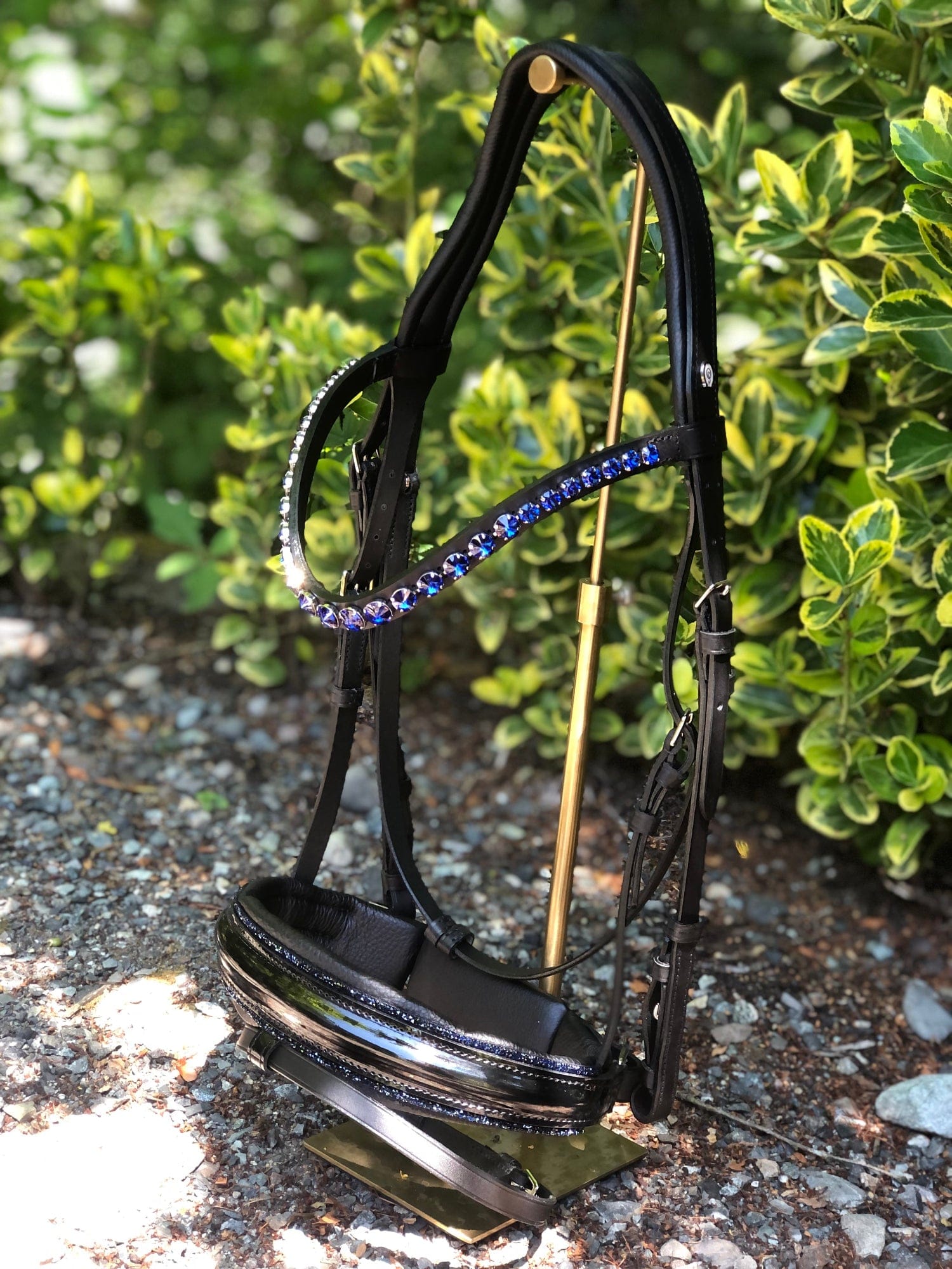 Otto Schumacher Elegant Snaffle Black Patent with Midnight Blue Fineline