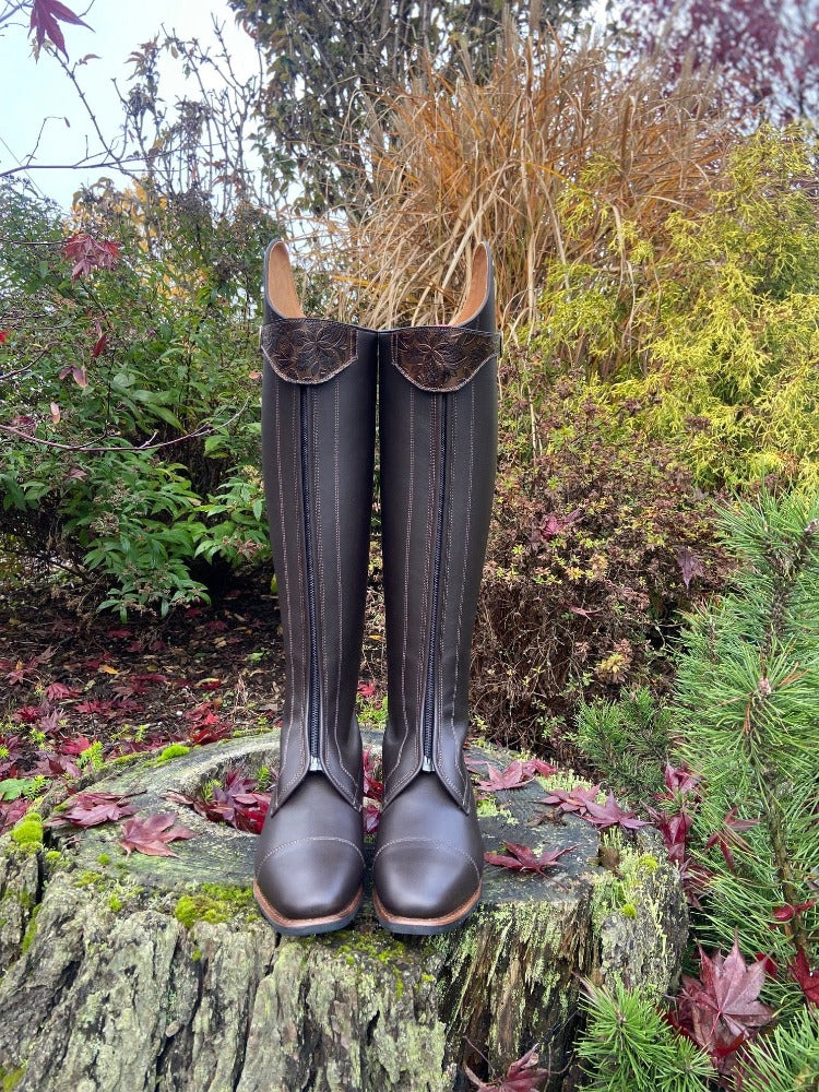 Custom DeNiro Vasari Dressage Boot - Caffe Brown with Greta Brown Buckle