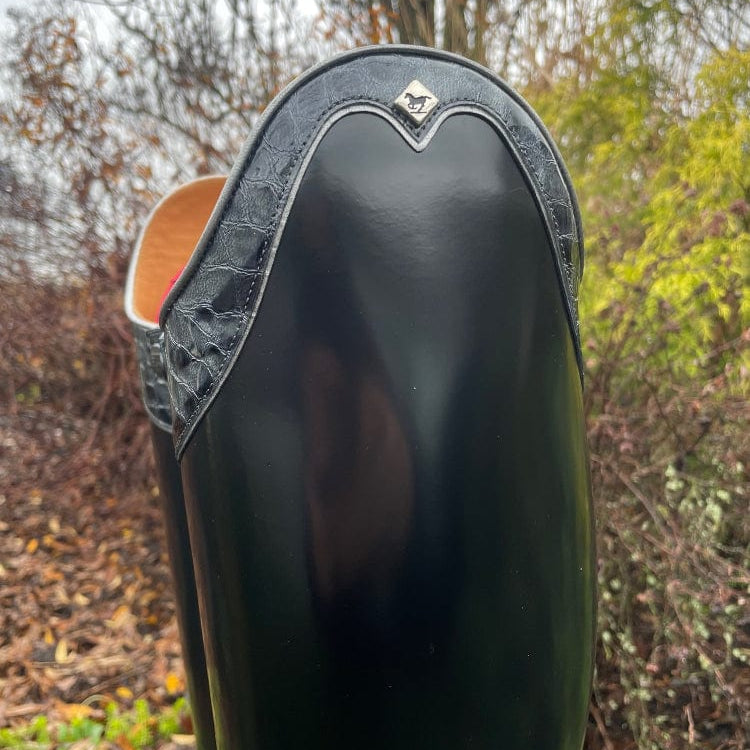 Custom DeNiro Bellini Dressage Boot - Brushed Black with Lucido Sfumato Anthracite
