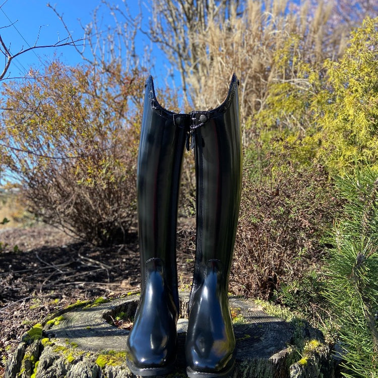 Custom DeNiro Bellini Dressage Boot - Brushed Black with Black Lucidi Rondine