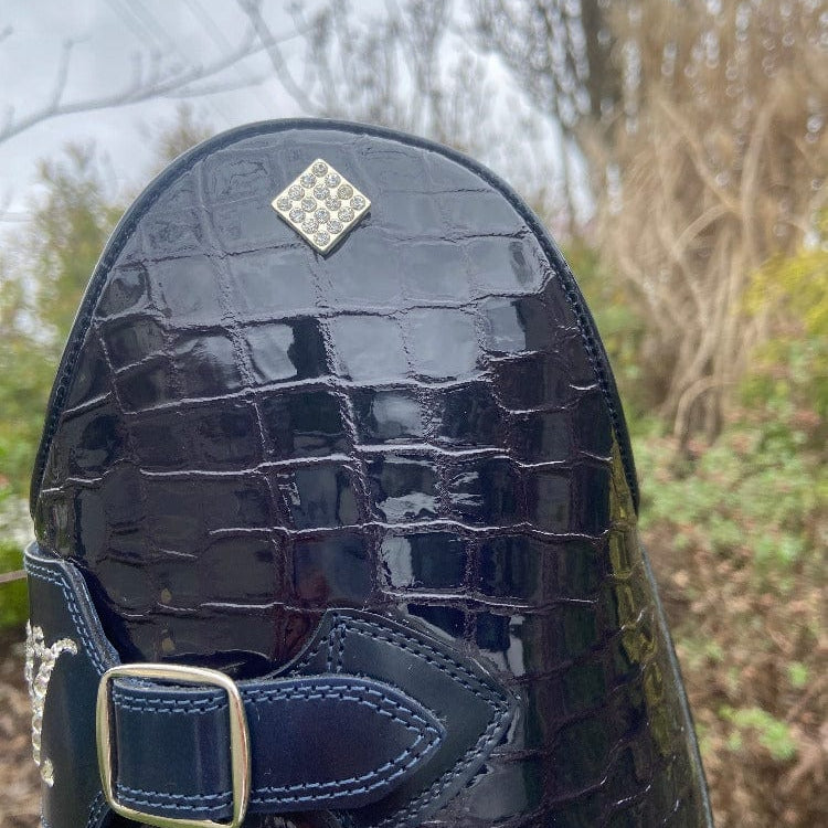 DeNiro Custom Raffaello Dressage Boot - Navy Lucidi with Buckle