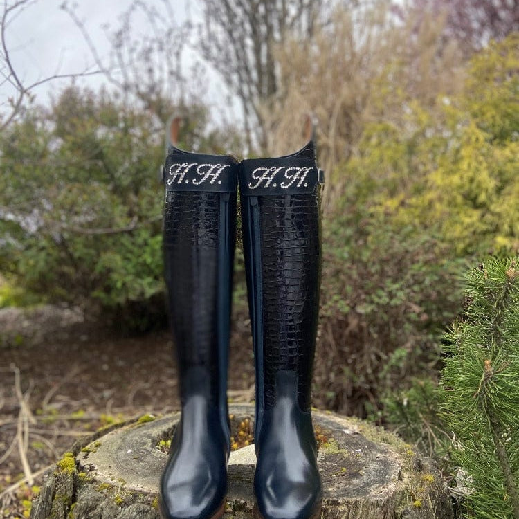 DeNiro Custom Raffaello Dressage Boot - Navy Lucidi with Buckle