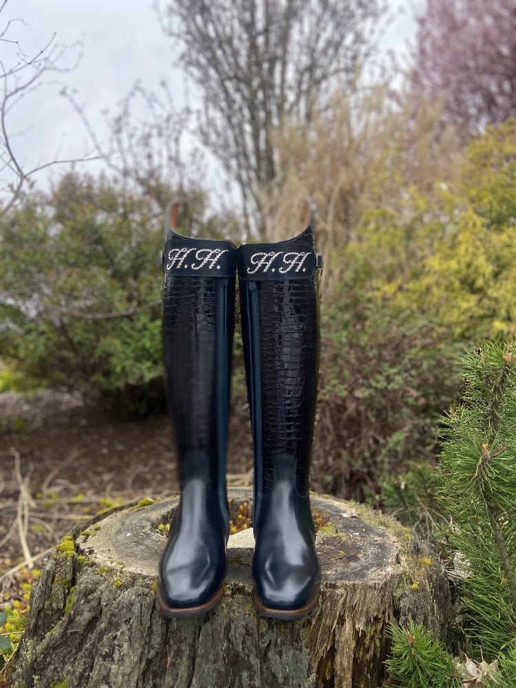 DeNiro Custom Raffaello Dressage Boot - Navy Lucidi with Buckle