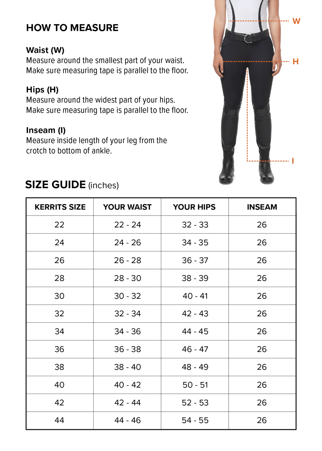 size chart & measuring guide