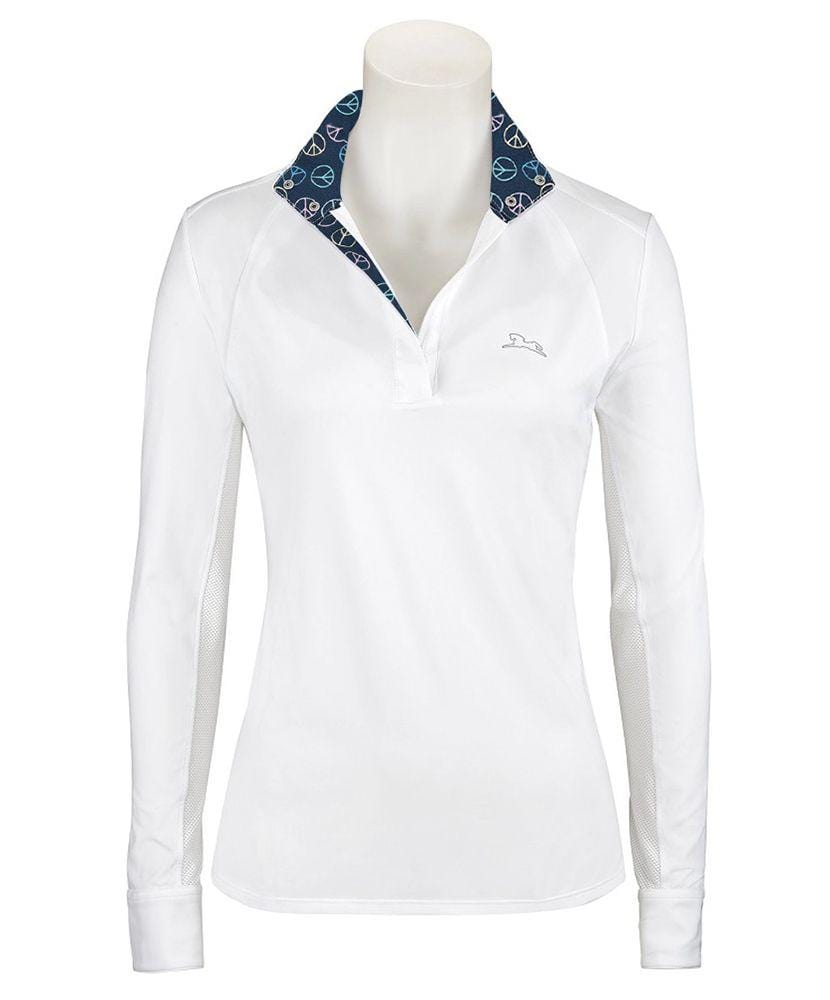 RJ Classics Juniors Maddie Long Sleeve Show Shirt - Peace Signs