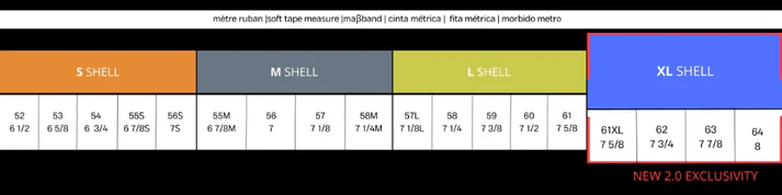 samshield helmet size chart
