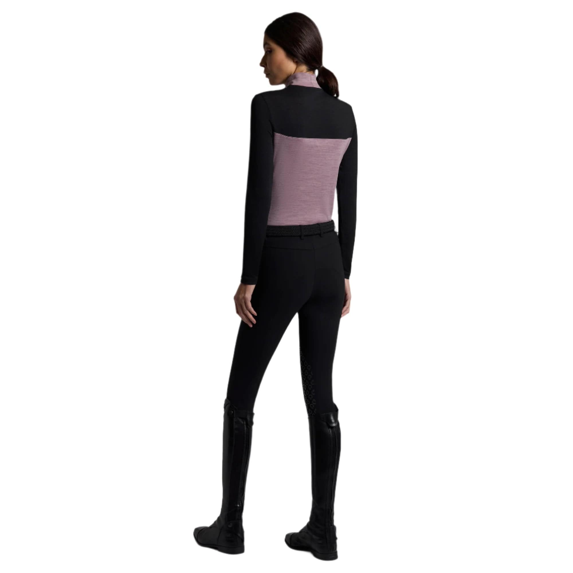 Cavalleria Toscana Long Sleeve Tech Wool Turtleneck Training Polo