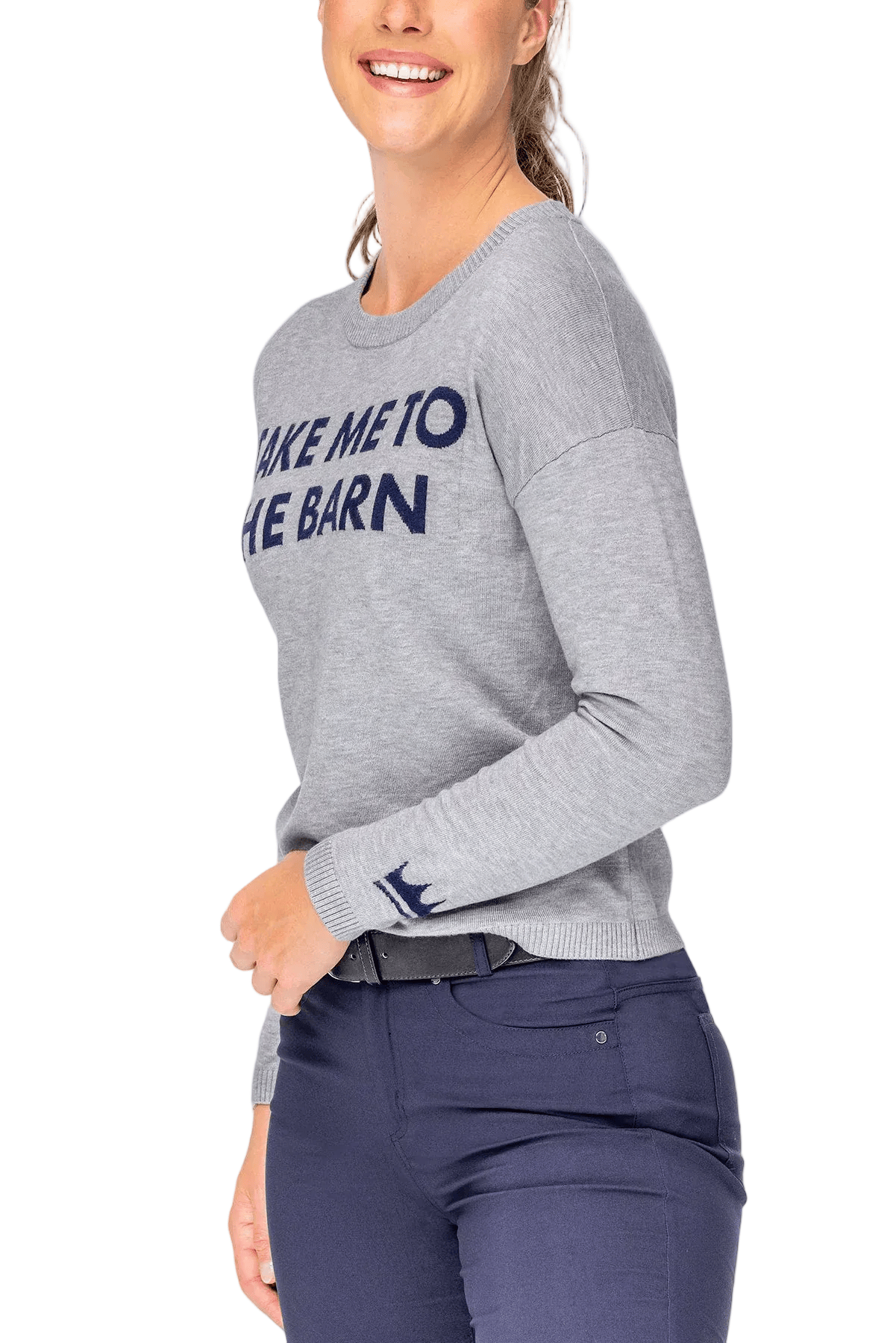 Kastel Denmark "Take Me To The Barn" Crewneck Sweater grey