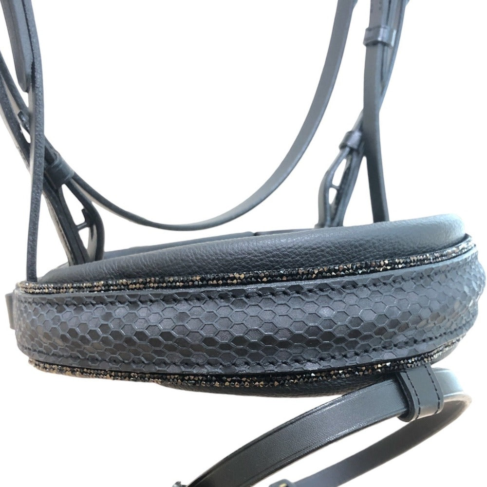 Otto Schumacher Elegant Snaffle Bridle with Patent Black - Horse