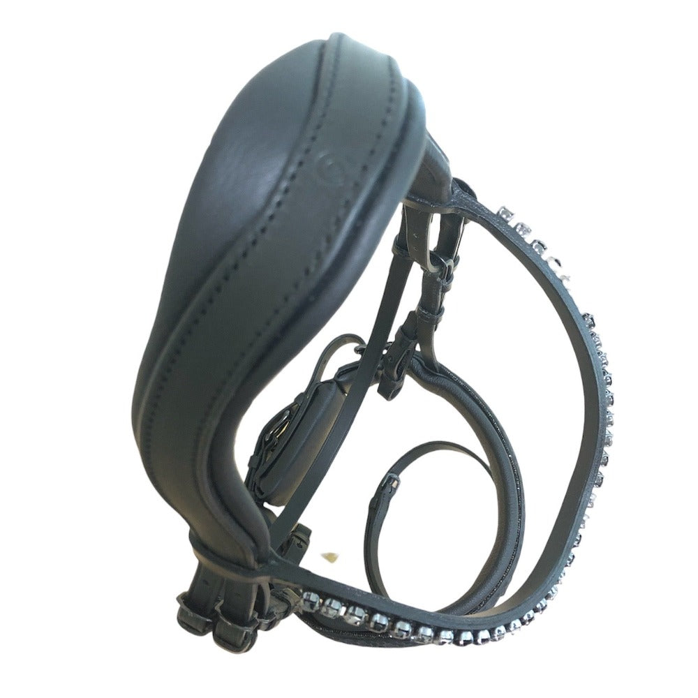 Otto Schumacher Elegant Snaffle Bridle with Patent Black - Horse