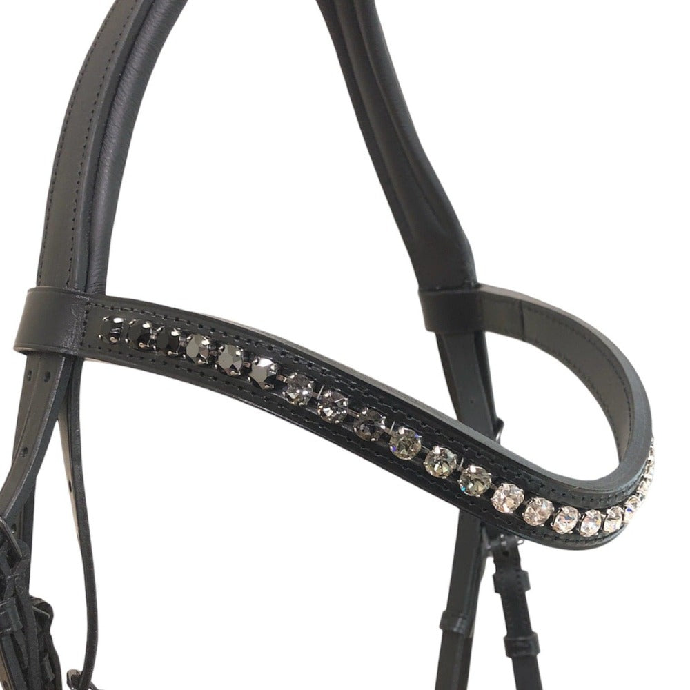 Otto Schumacher Elegant Snaffle Bridle with Patent Black - Horse