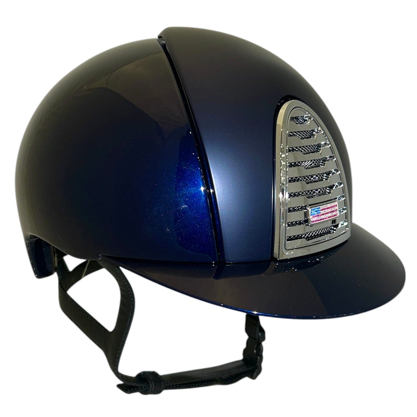 Custom KEP Chromo 2.0 Helmet - Polish Blue with Textile Blue Inserts & Zircon USA Flag