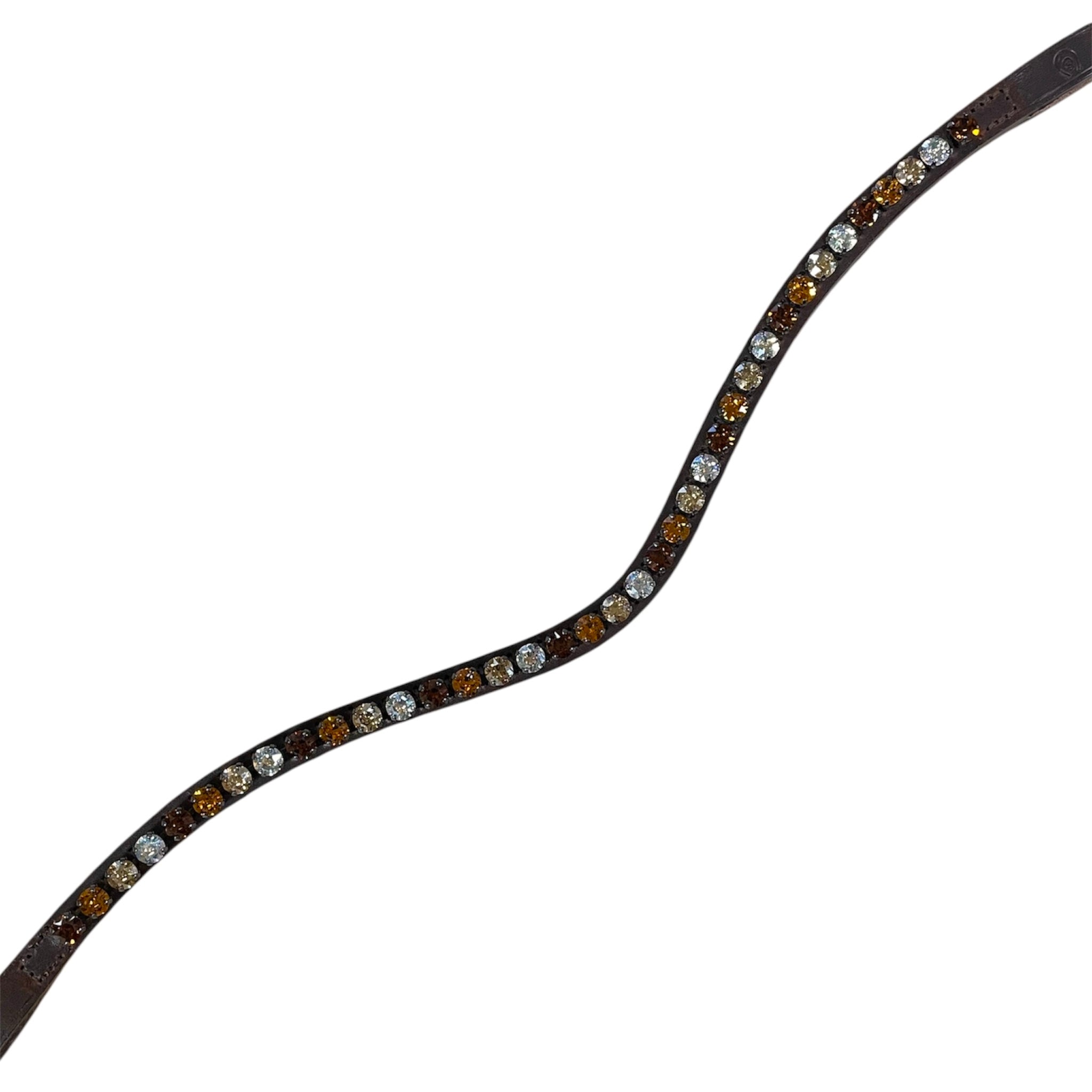Otto Schumacher Browband - 8mm Rivoli XS Chocolate, Topaz, Golden Shadow & Moonlight