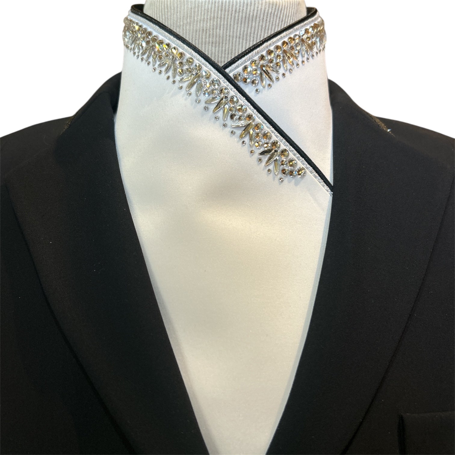 Plastronique Glitter Silver & Crystal Custom Stock Tie
