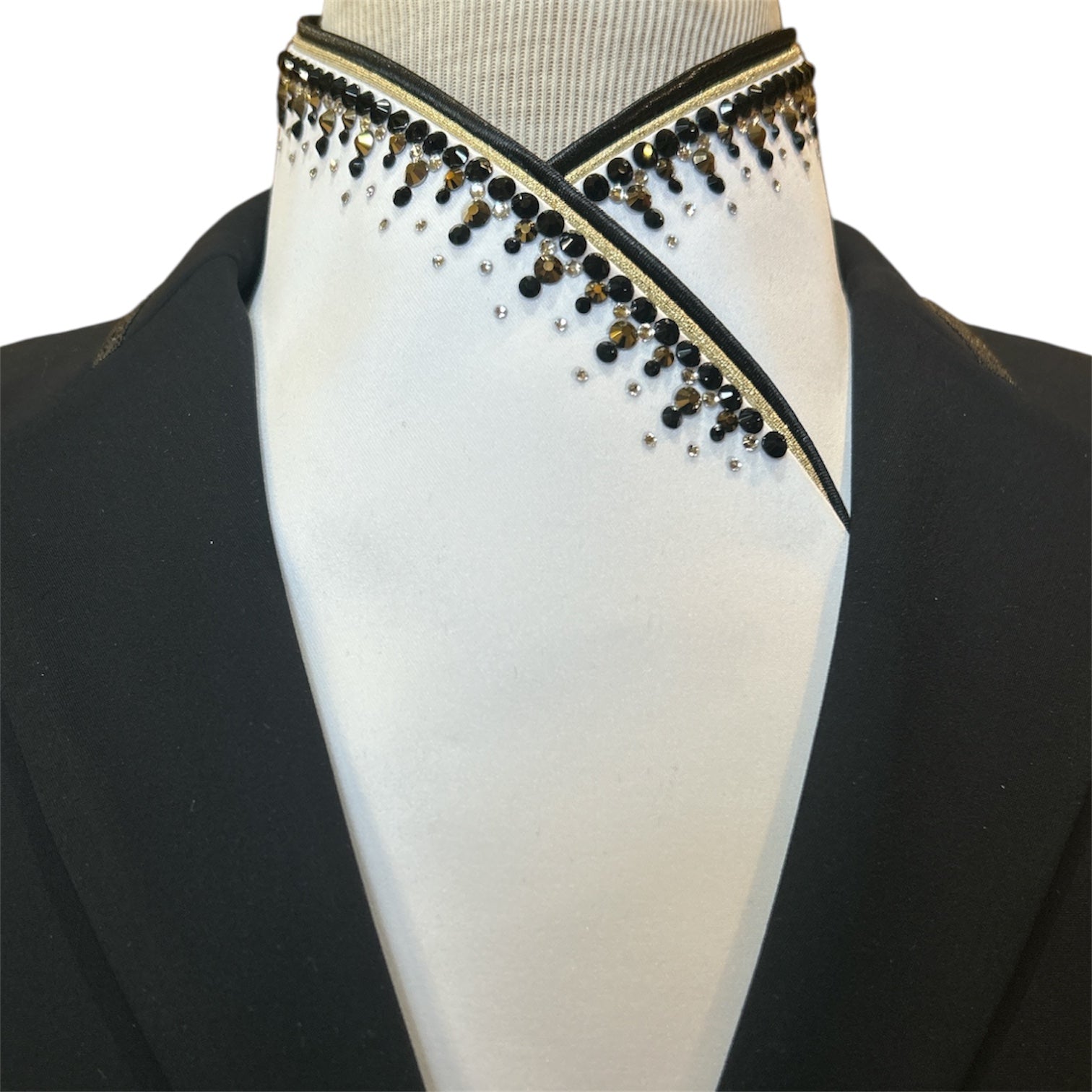 Plastronique Black & Gold Crystal Custom Stock Tie
