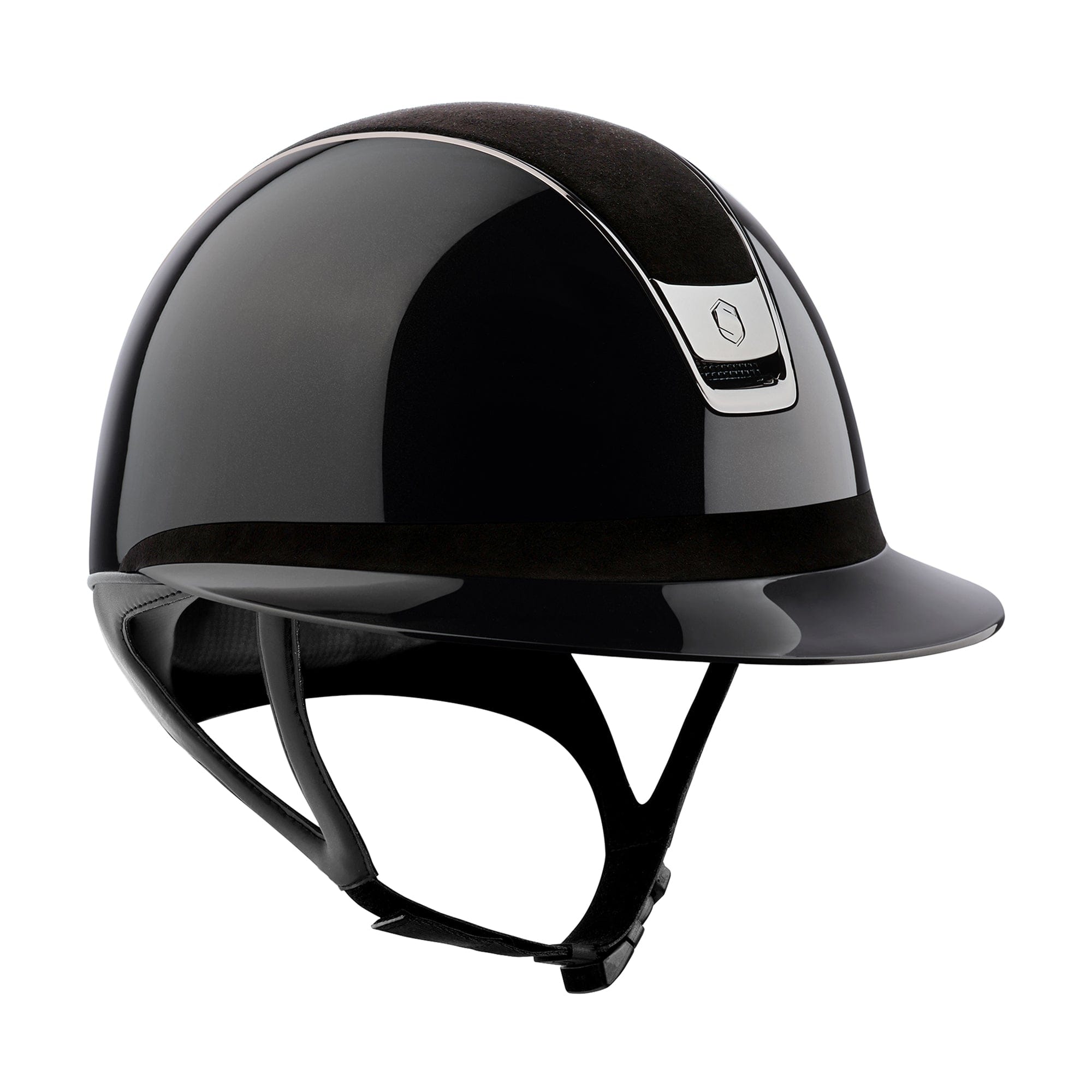 Samshield 2.0 Miss Shield Black Gloss With Alcantara Top & Black Chrome Trim Shadowgloss Helmet