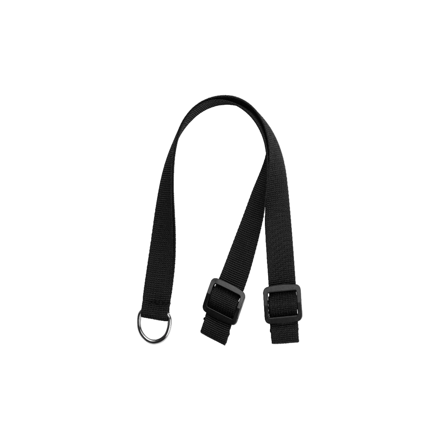 Black strap with buckles on a white background