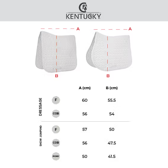 Kentucky Horsewear Dressage Pad Size Chart