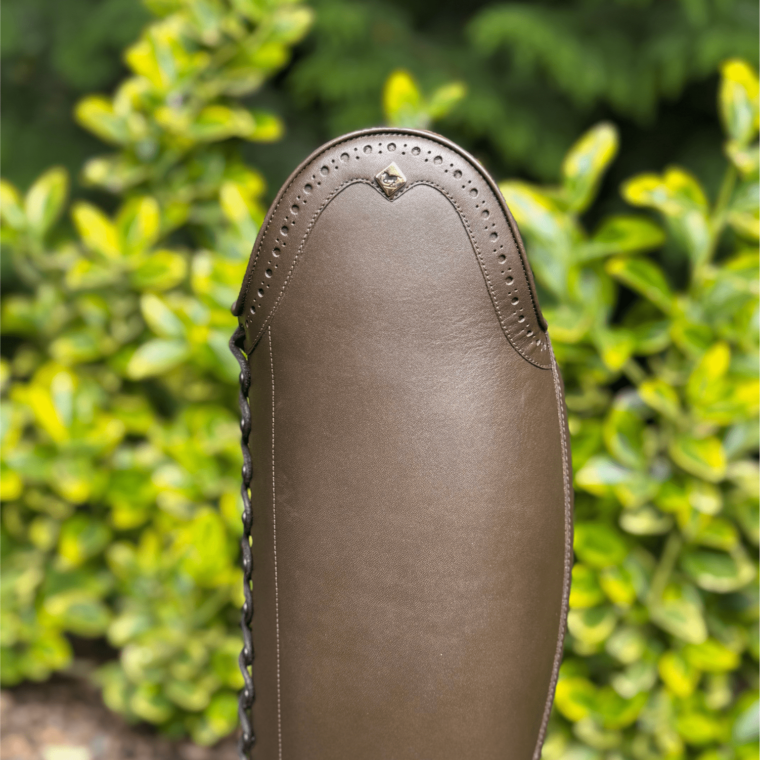 DeNiro Tintoretto Full Lace Dressage Boots - Do Green Calfskin with Tommaso punching