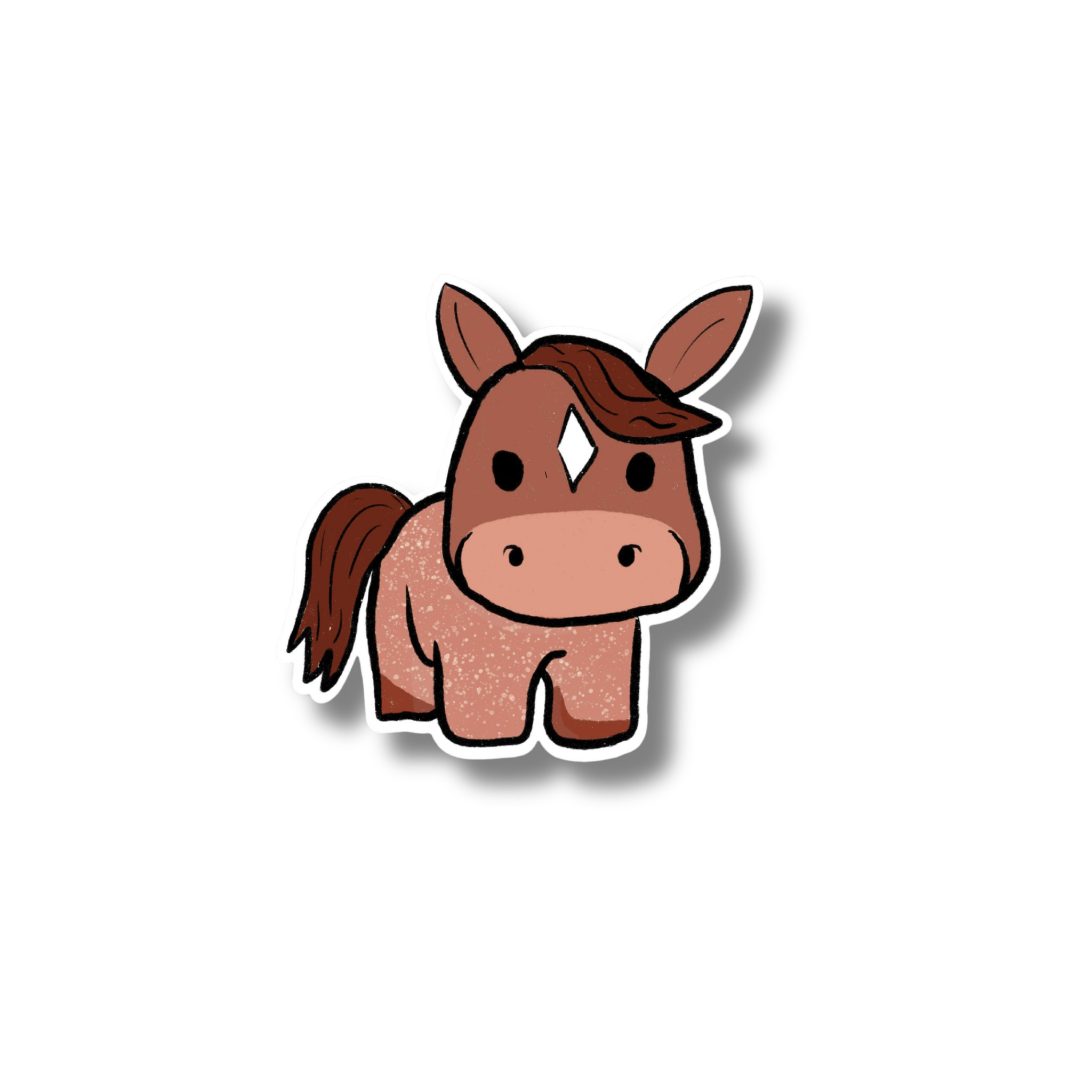 Red Roan Pony Cartoon Sticker