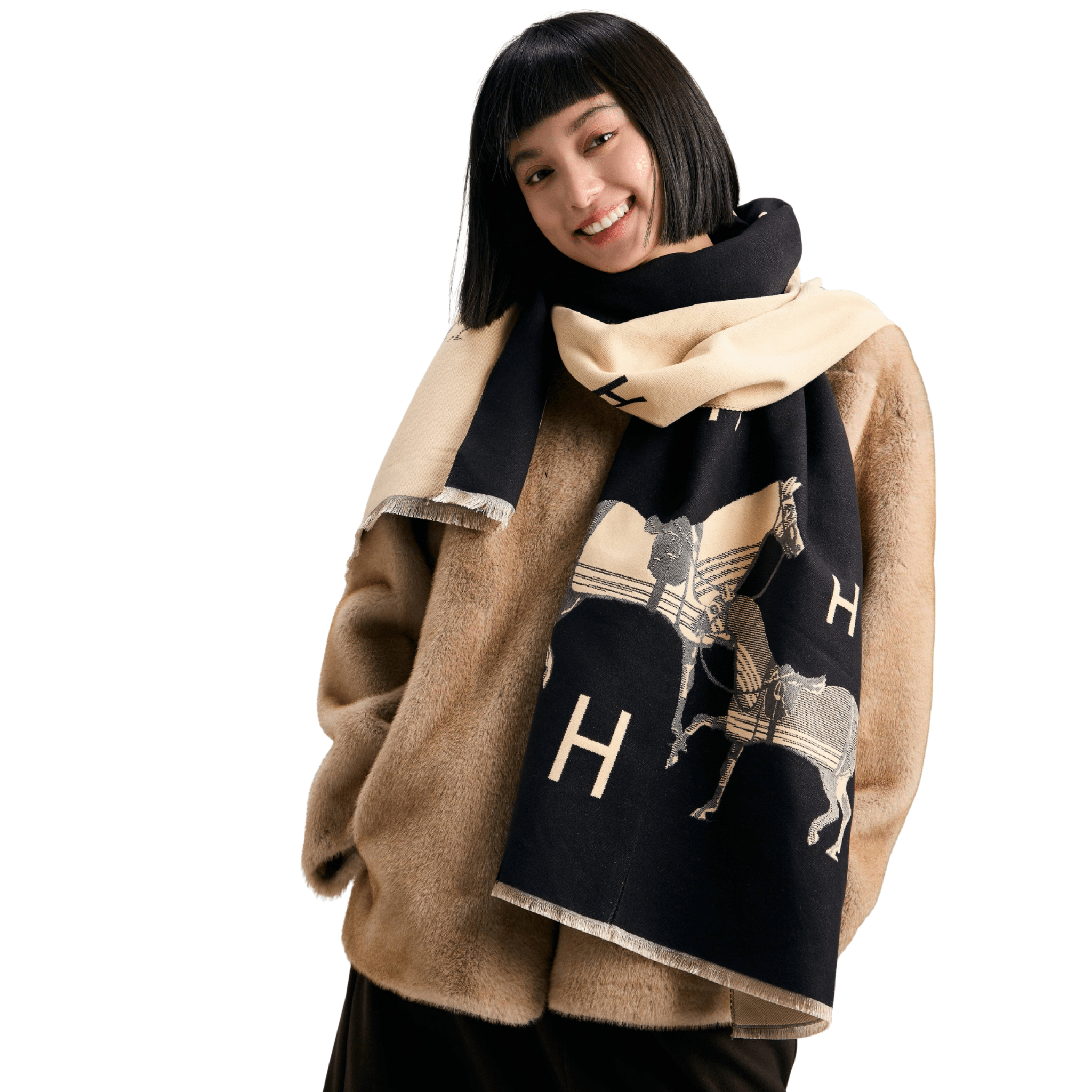 Equestrian Black & Cream Stable Reversible Wrap