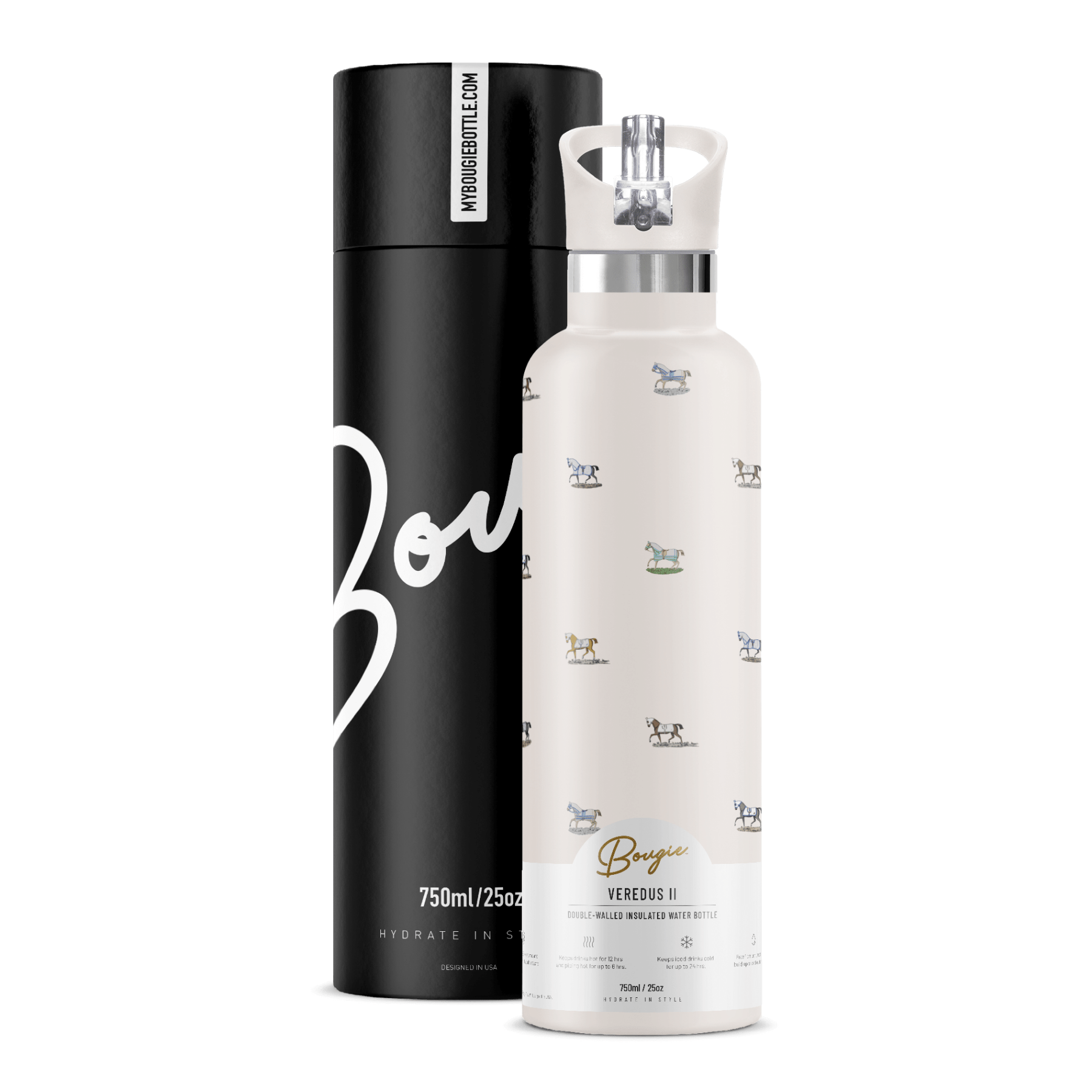 Veredus II Horse Motif 25 oz Insulated Water Bottle