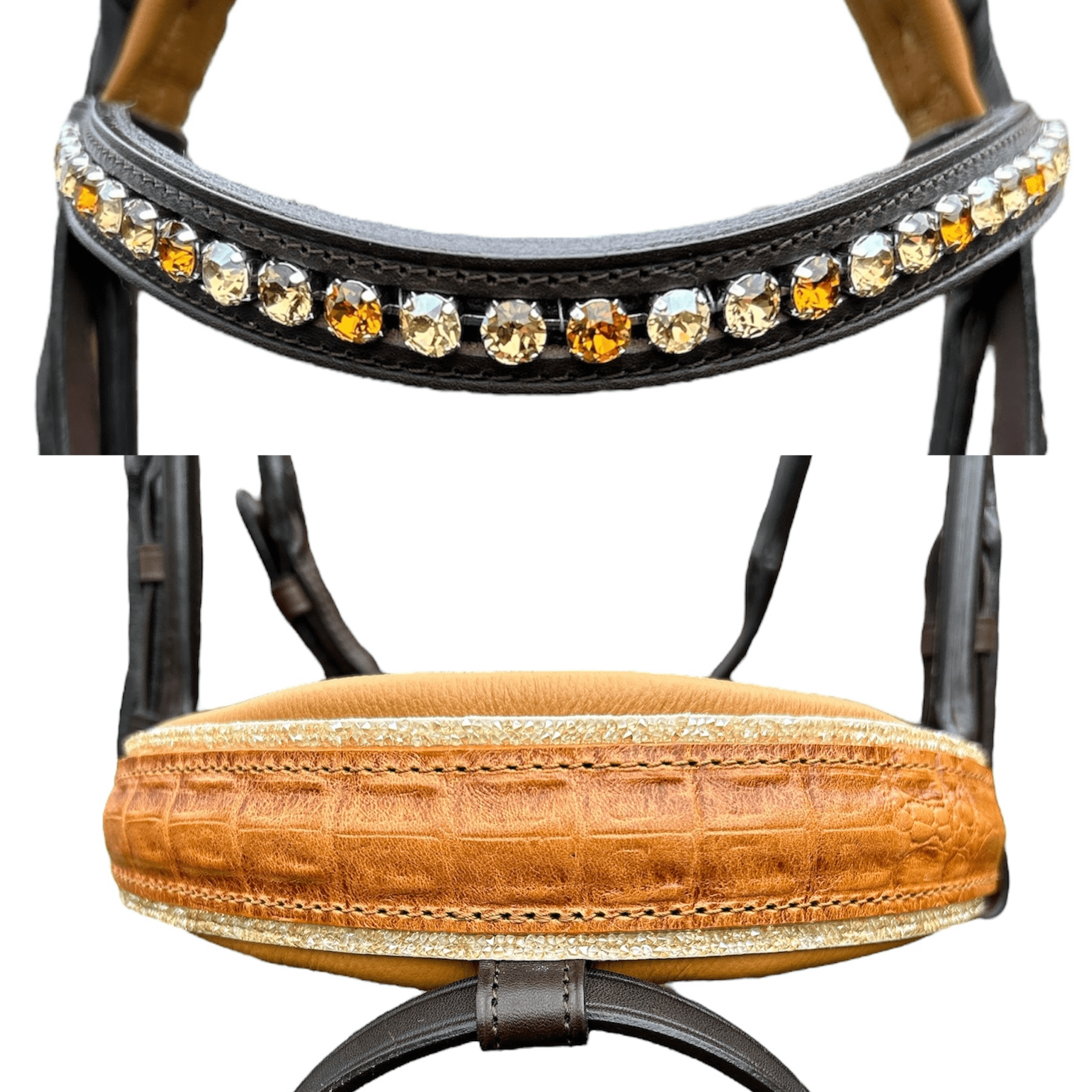 Otto Schumacher Munchen Feel Good Rolled Snaffle Bridle with Brown Patent Croco