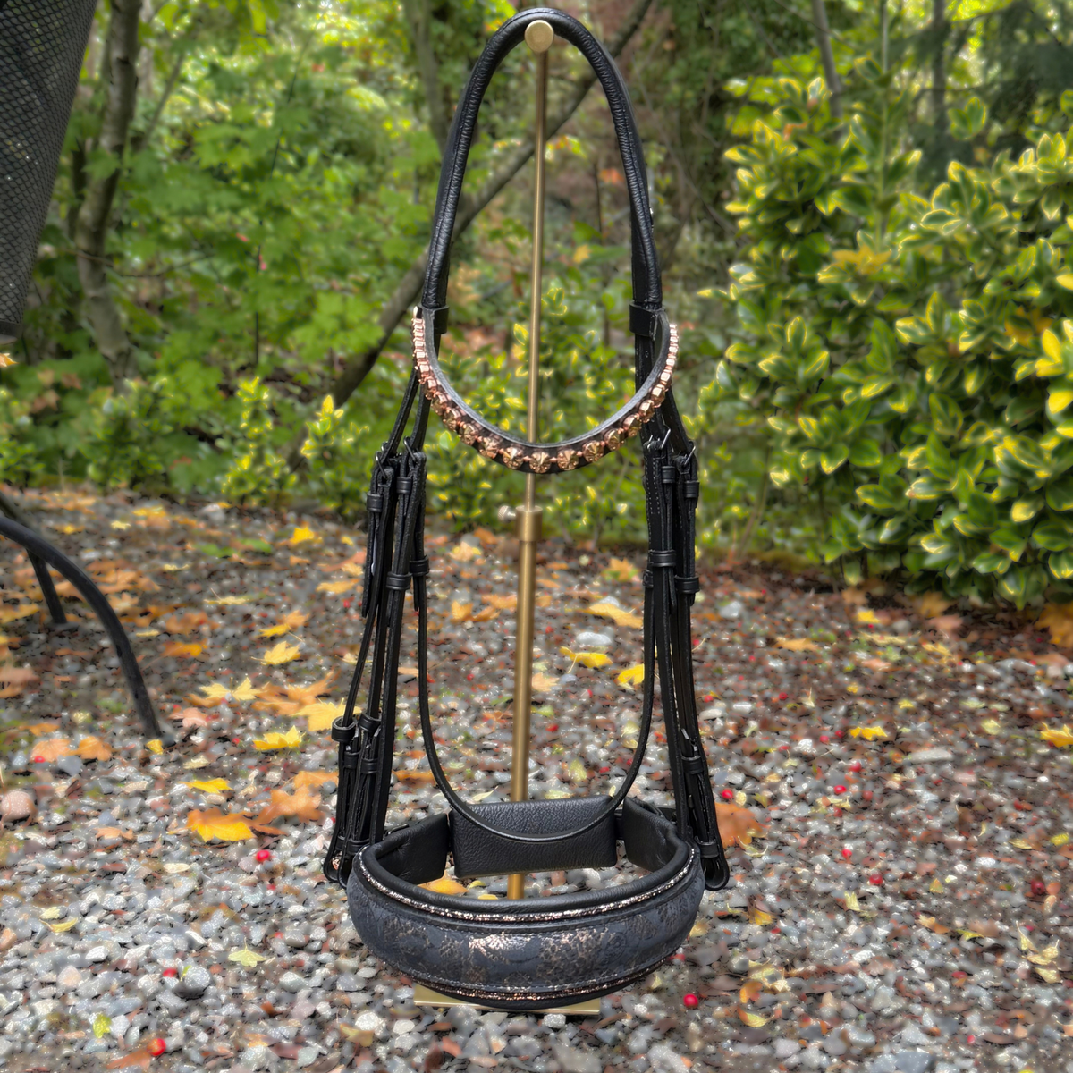 Otto Schumacher Tokyo Double with Black Leather & Metallic Rose Gold Nose Band