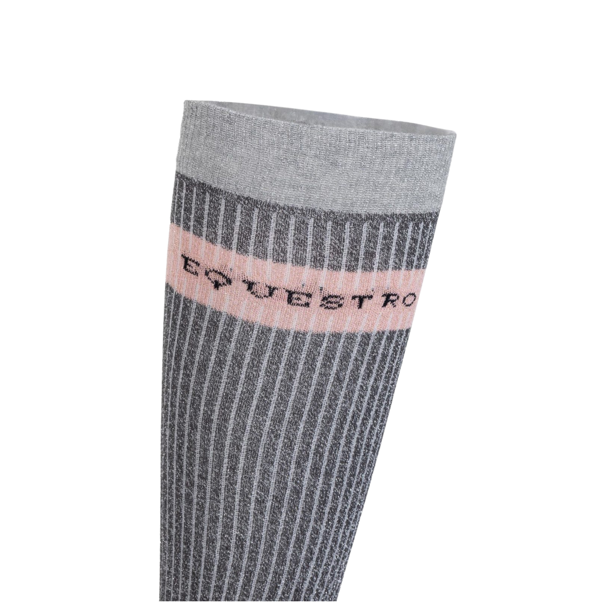 Equestro Lurex Sock Grey/Pink
