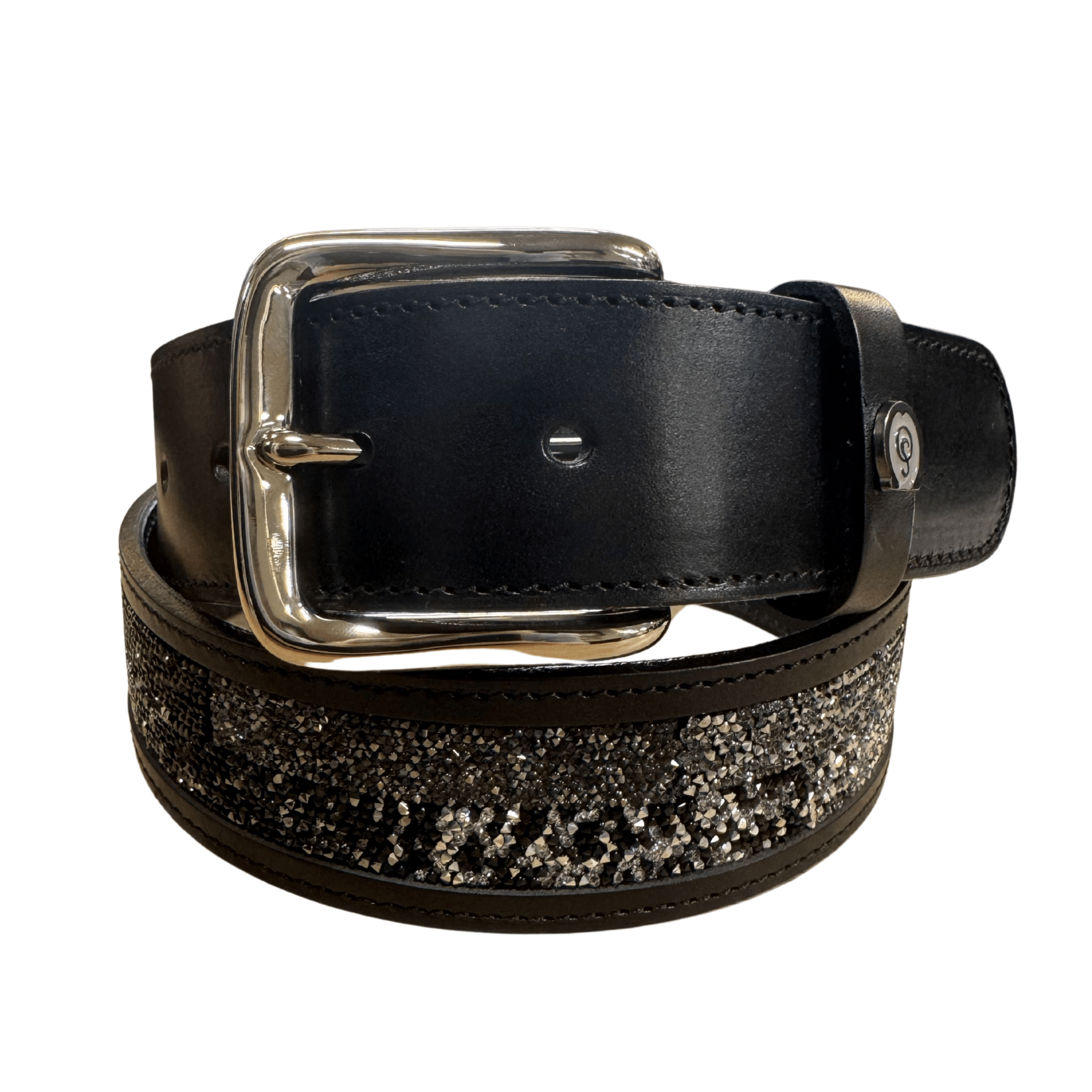 Otto Schumacher Multi Swarovski Belt - Black & Silver
