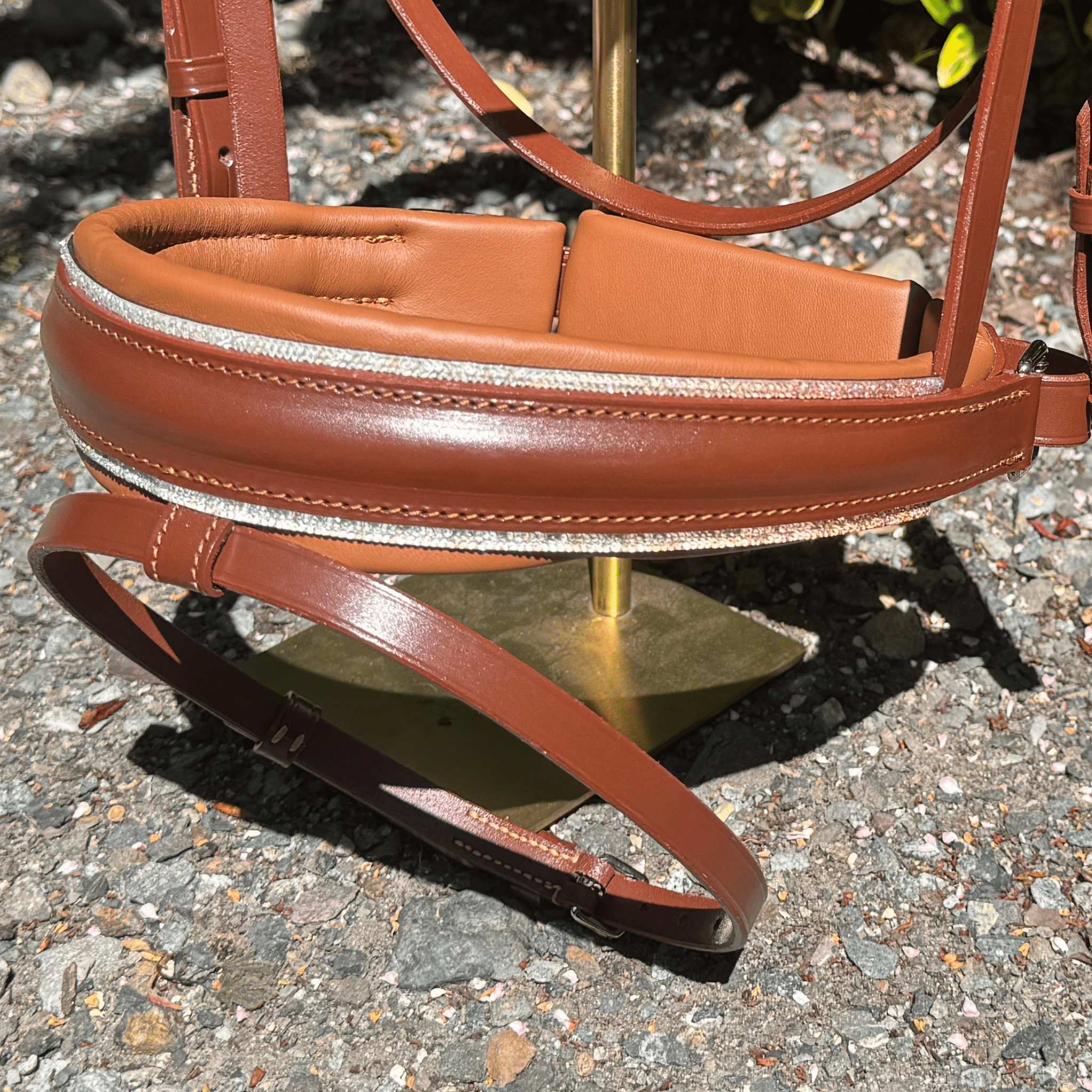 Otto Schumacher Warendorf Feel Good Flat Snaffle Bridle in Havana with Topaz Fineline