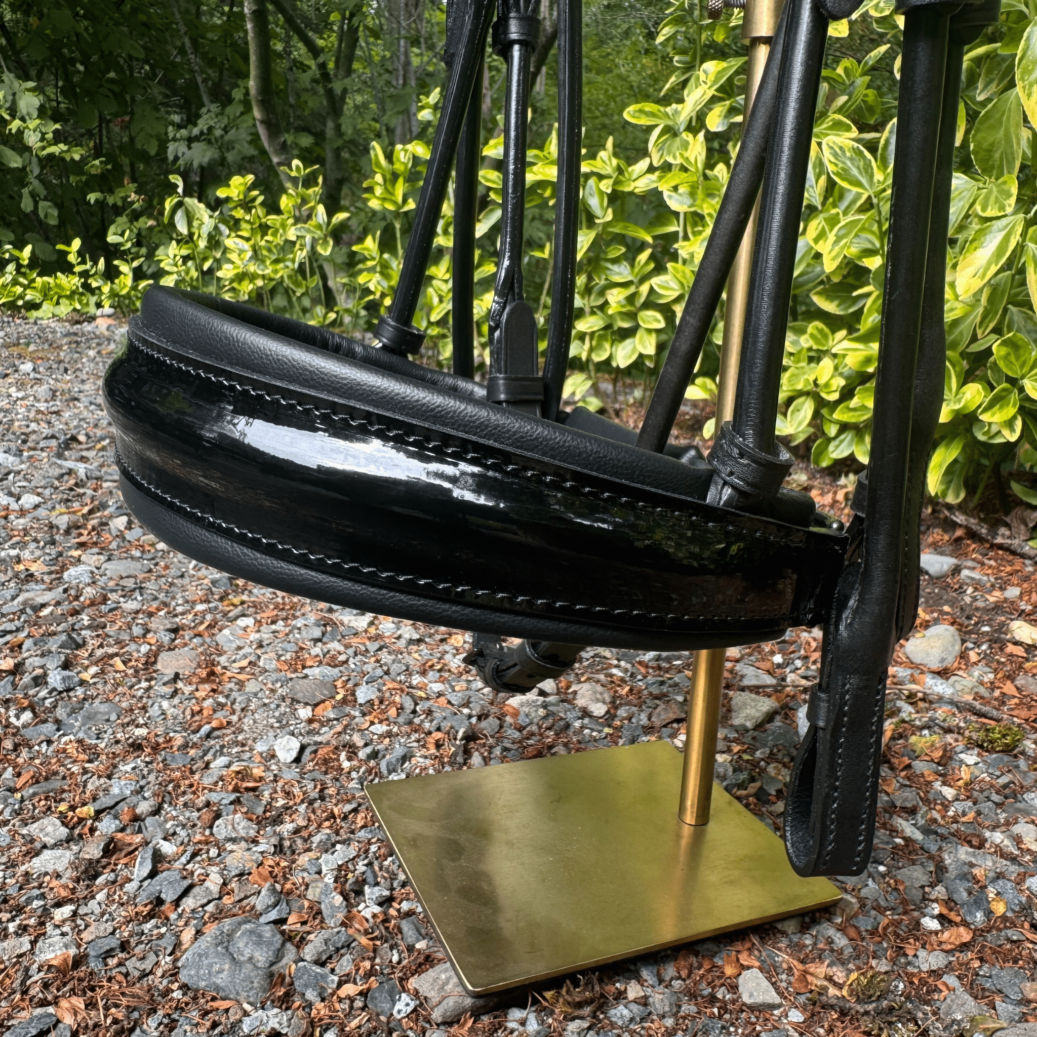 Otto Schumacher Bellevue Rolled Double with Black Patent and Shaded Rivoli Browband