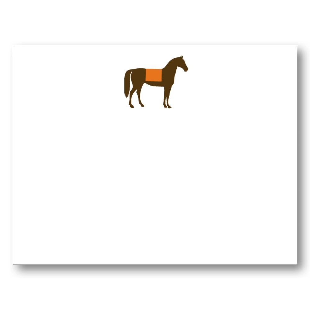 Horse Silhouette Burnt Orange Note Cards