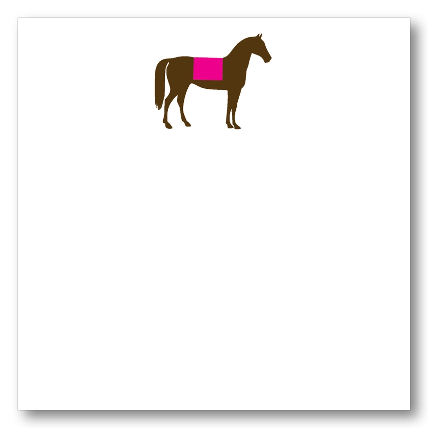 Horse Silhouette Fuchsia Note Block