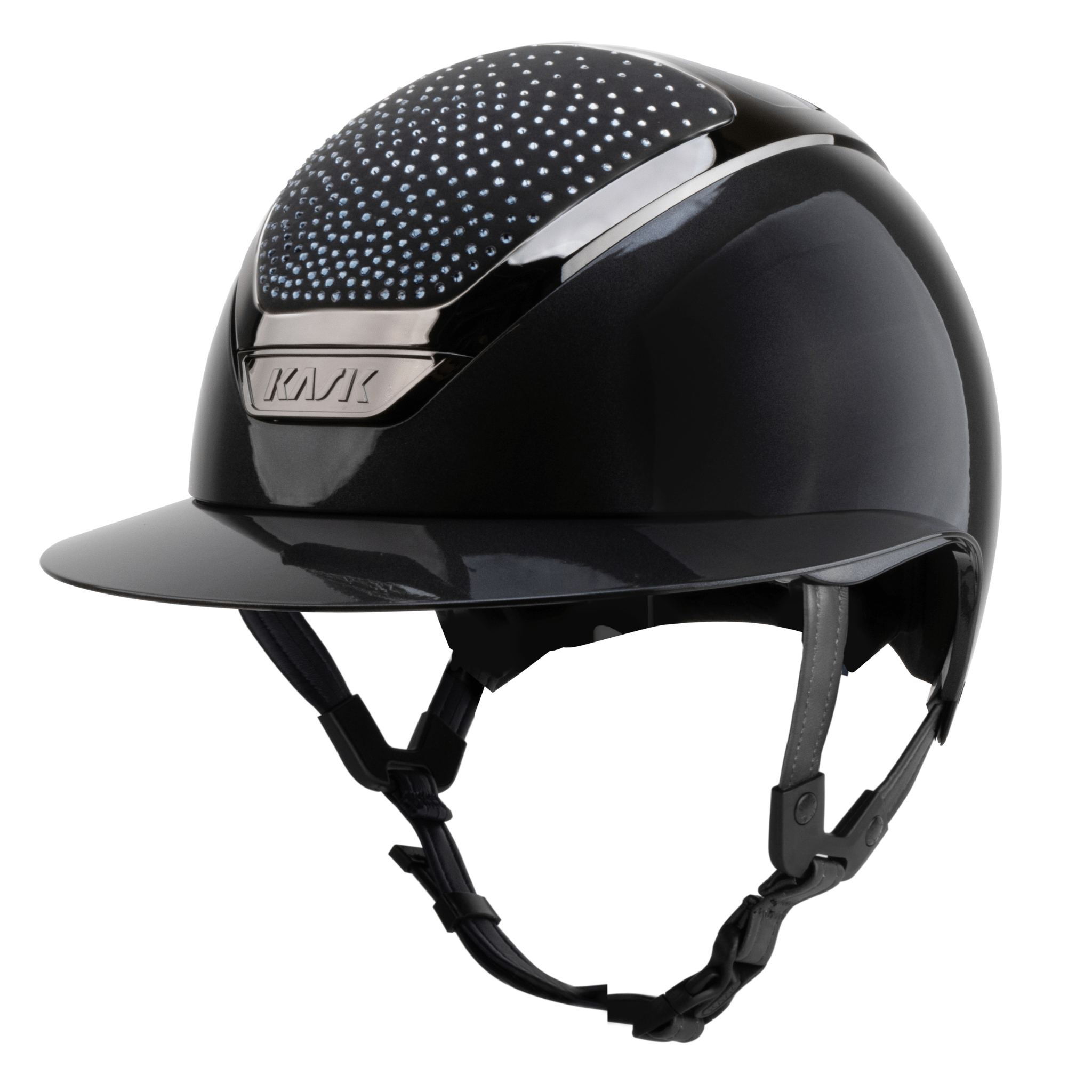 Kask Star Lady Pure Shine Anthracite & Blue Montana Swarovski Waterfence 3.0