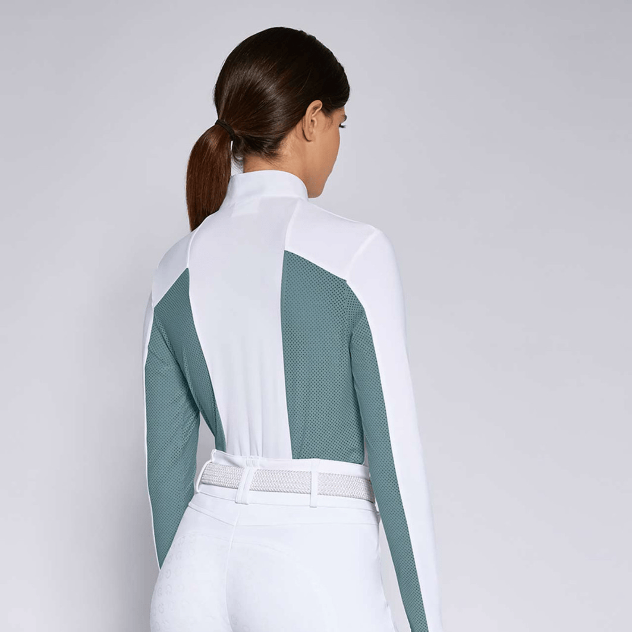 Cavalleria Toscana Perforated Long Sleeve Show Shirt