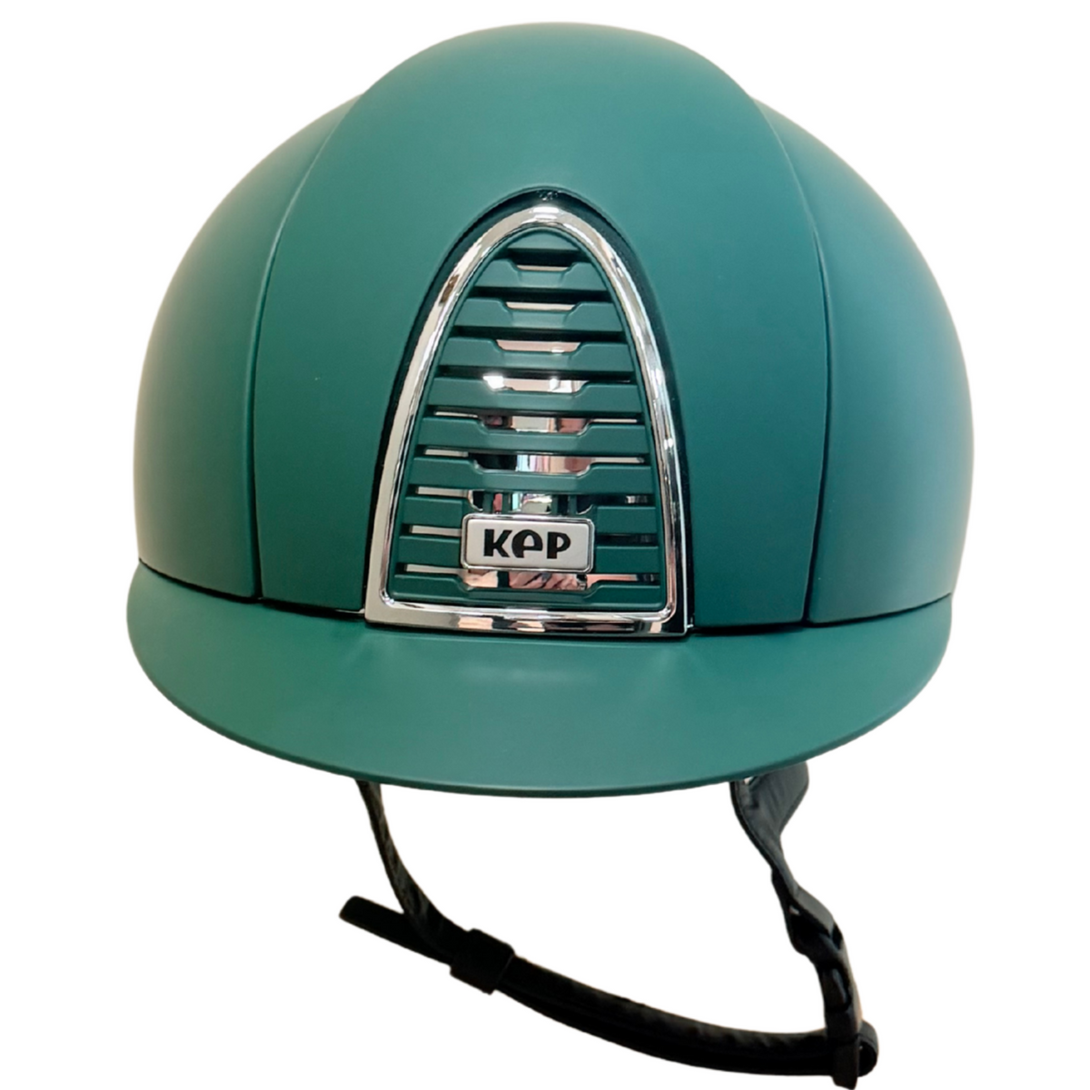 KEP Cromo 2.0 Textile Green Jaguar with Black Satin Cross Front Insert Helmet