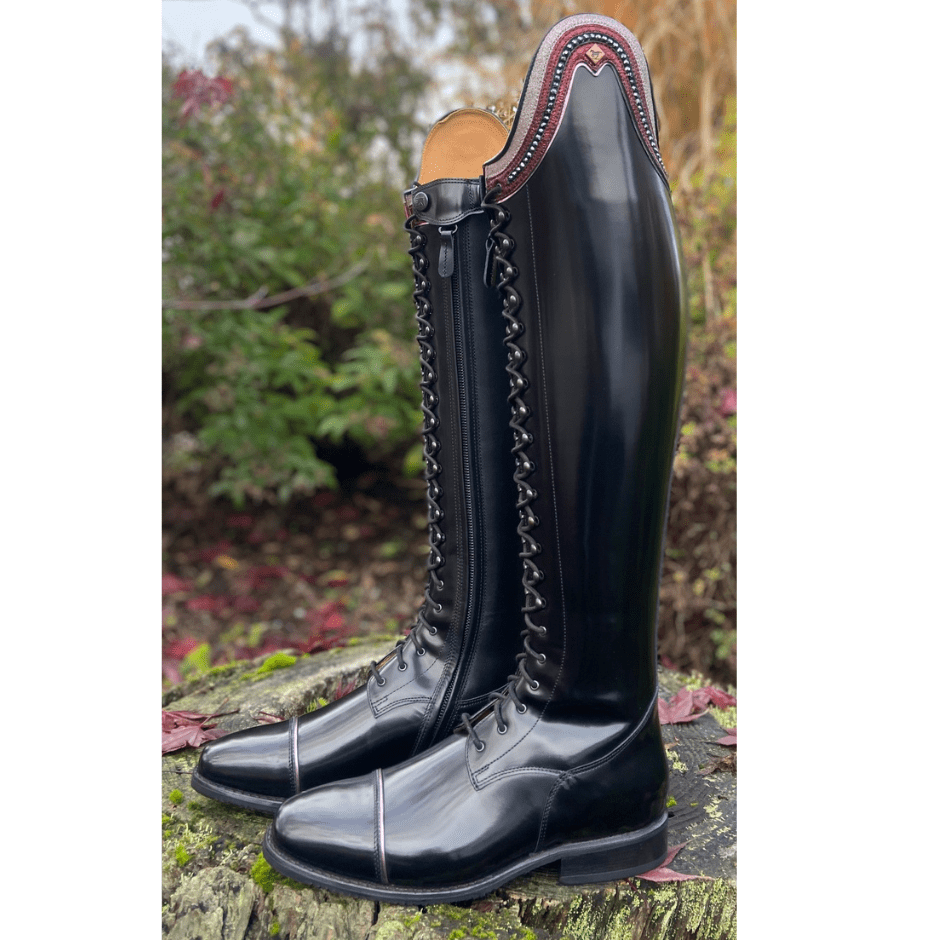 Custom DeNiro Tintoretto Dressage Boot Brushed Black with Glitter Pi Olson s Tack Shop