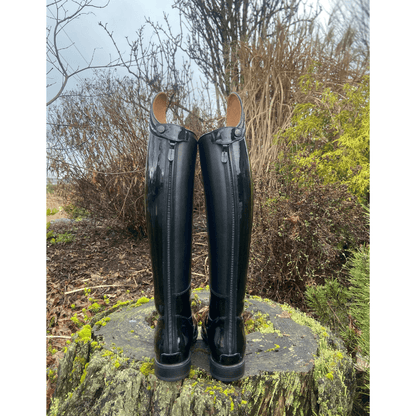 Custom DeNiro Volta Dressage Boot - Black Patent with Rondine Top
