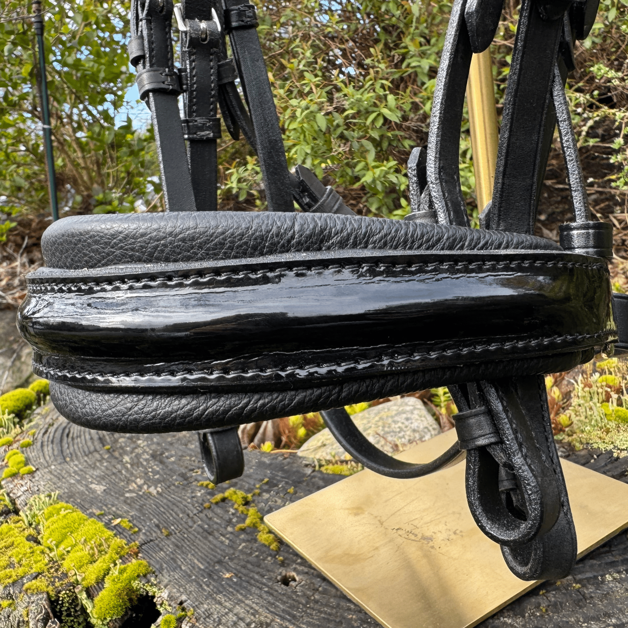 Otto Schumacher Elegant Snaffle Bridle Black with Black Patent - Sport Pony