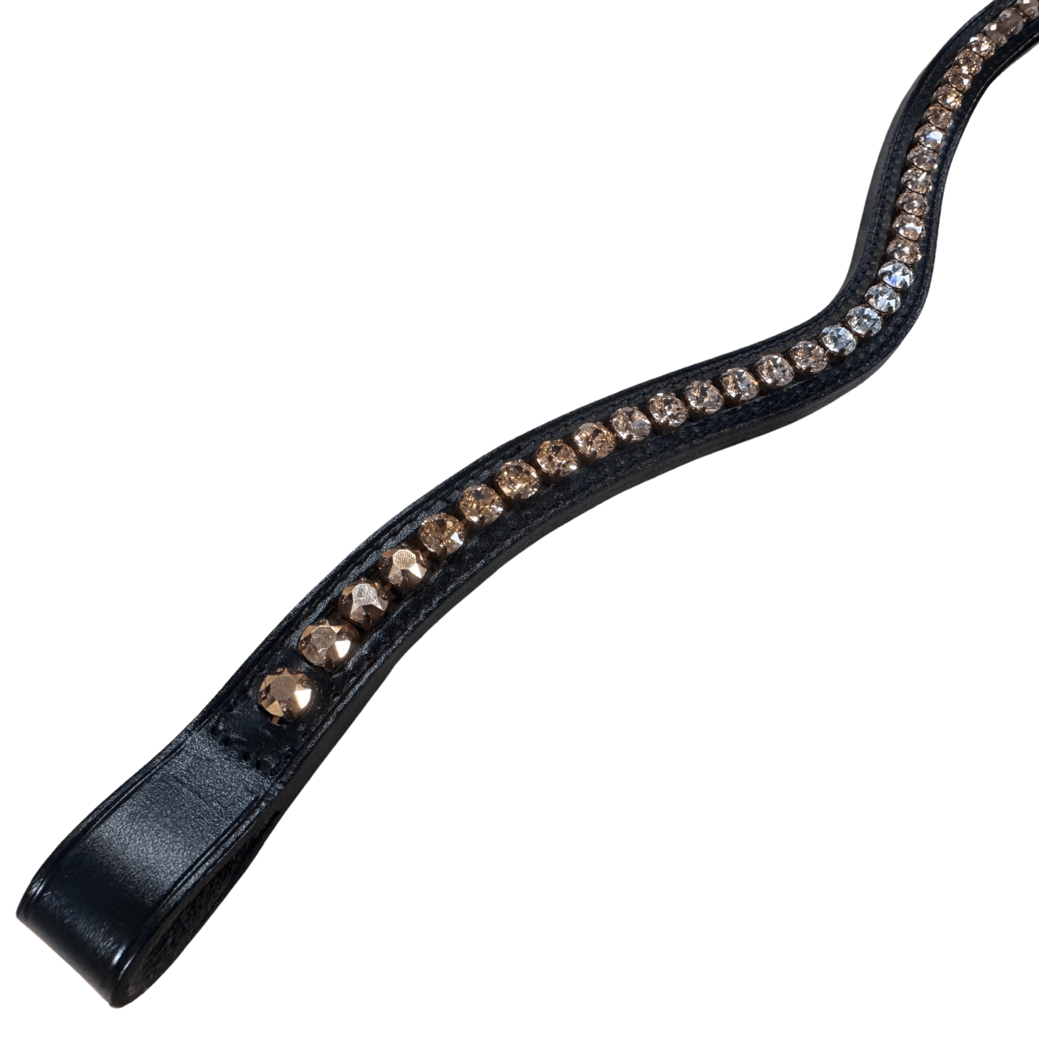 One of a Kind Otto Schumacher Browband - XL 8mm Tiffany Rose Gold Shade Ombre on Black - Oversize