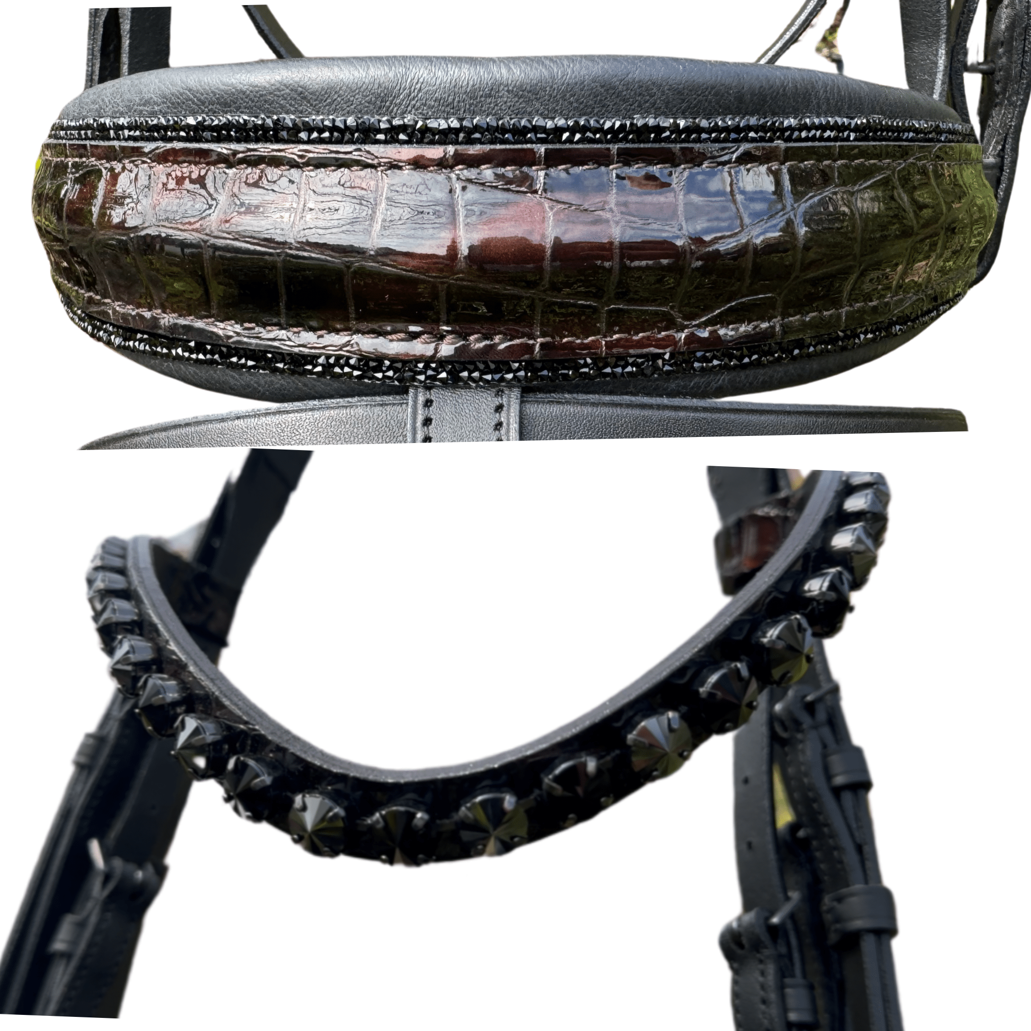 Otto Schumacher Tokyo Snaffle with Patent Burgundy Crocodile - Horse