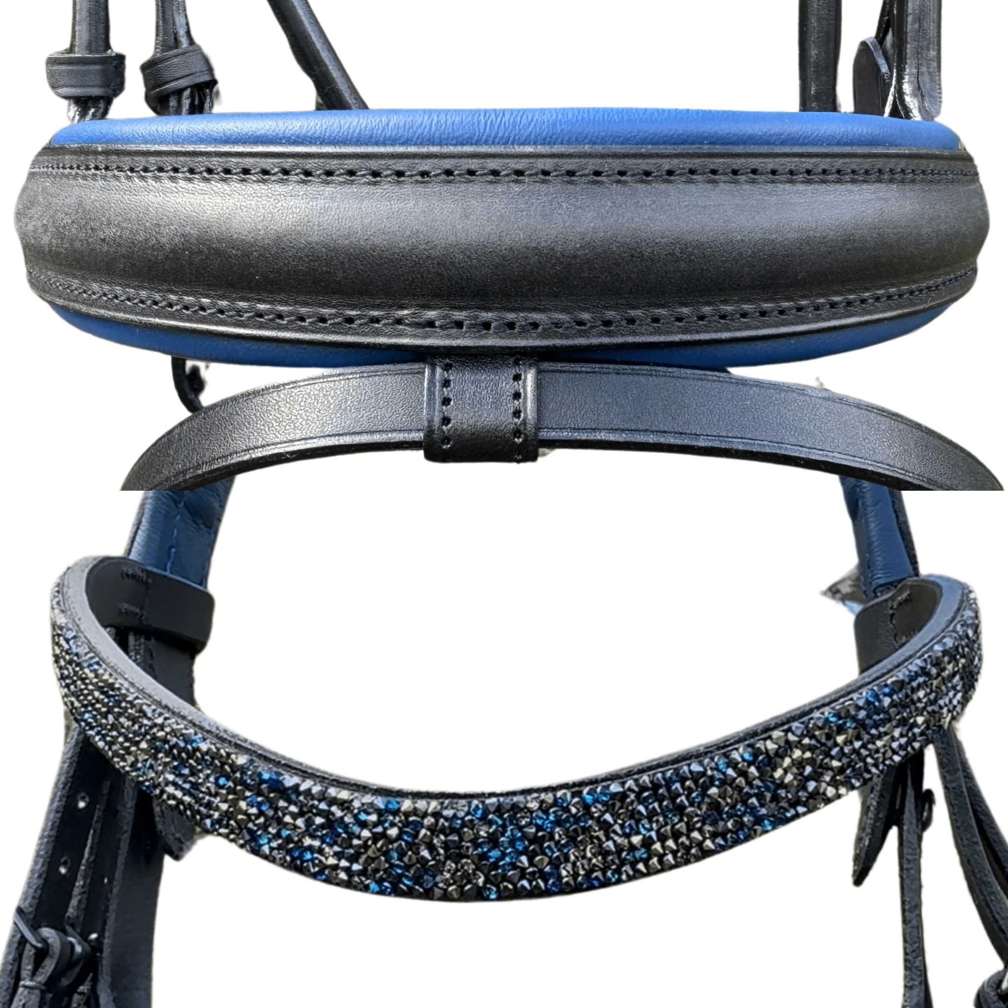 Otto Schumacher Bellevue Snaffle in Black with Blue Padding - Cob