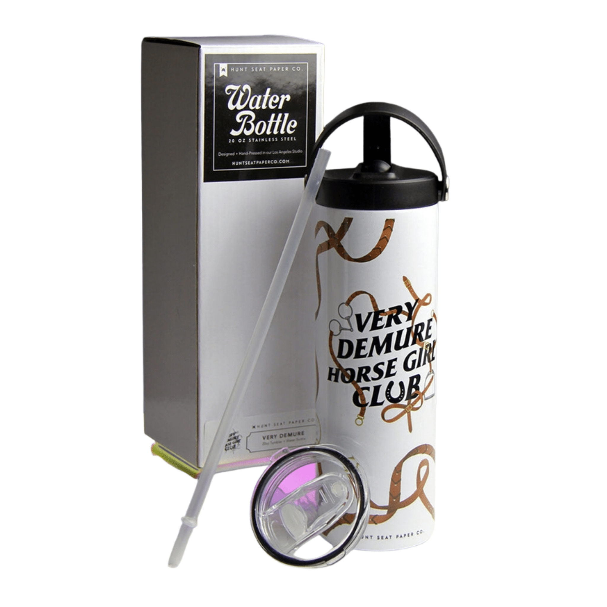 Demure Horse Girl Stainless Steel Water Bottle