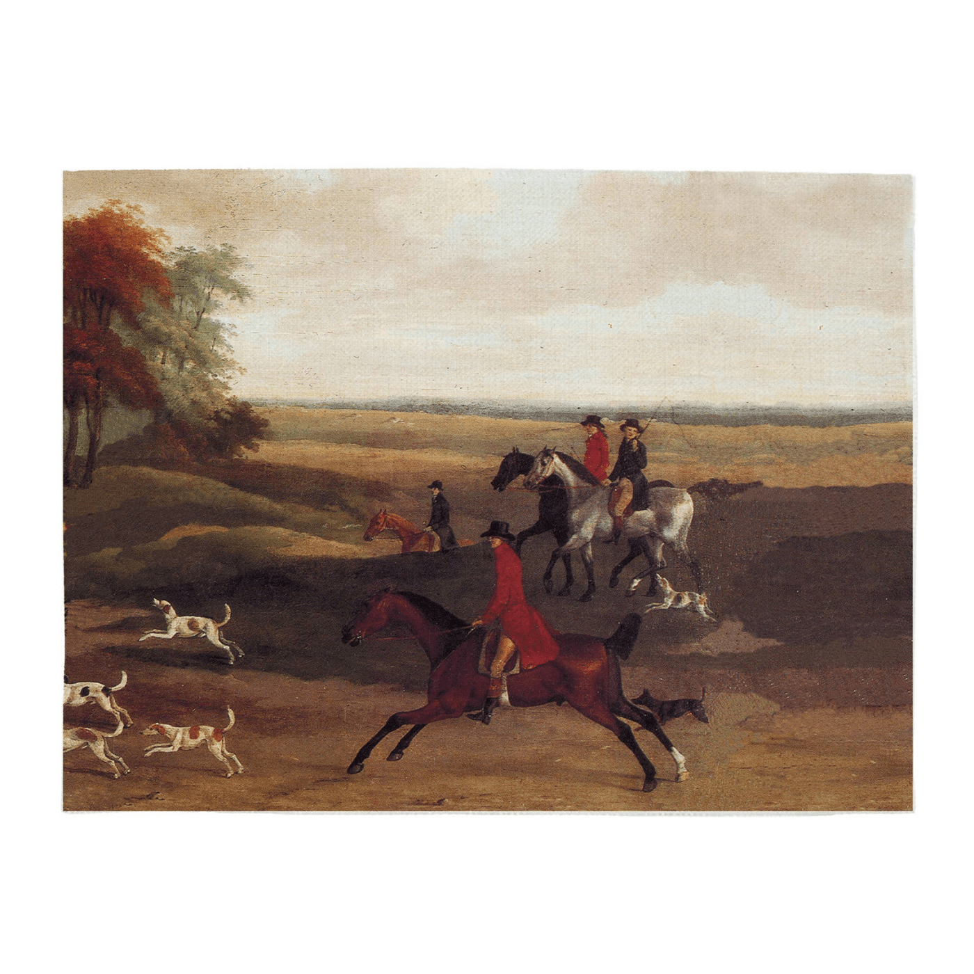 Fox Hunt Scene Linen Placemat