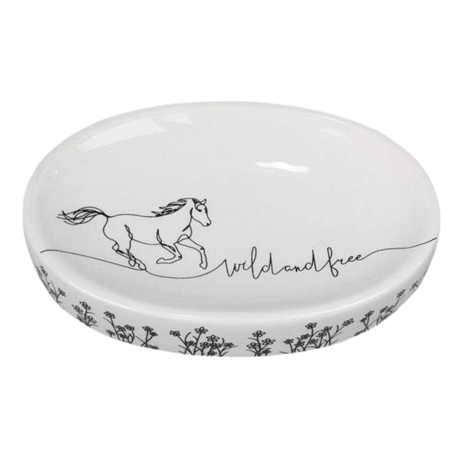 Western Ceramic Horse Design Soap Dish
